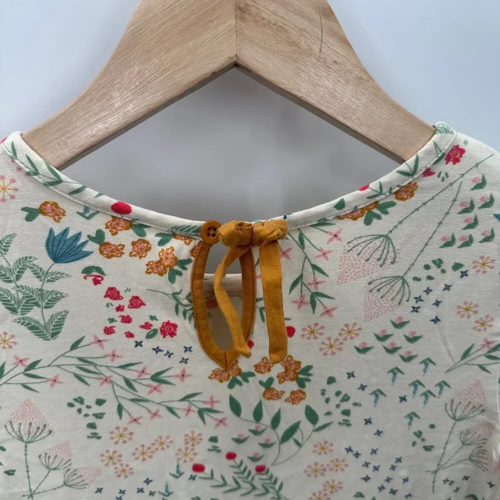 Hanna Andersson Floral Long Sleeve Cotton Princess Seam Dress // 150 or US 12